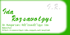 ida rozsavolgyi business card